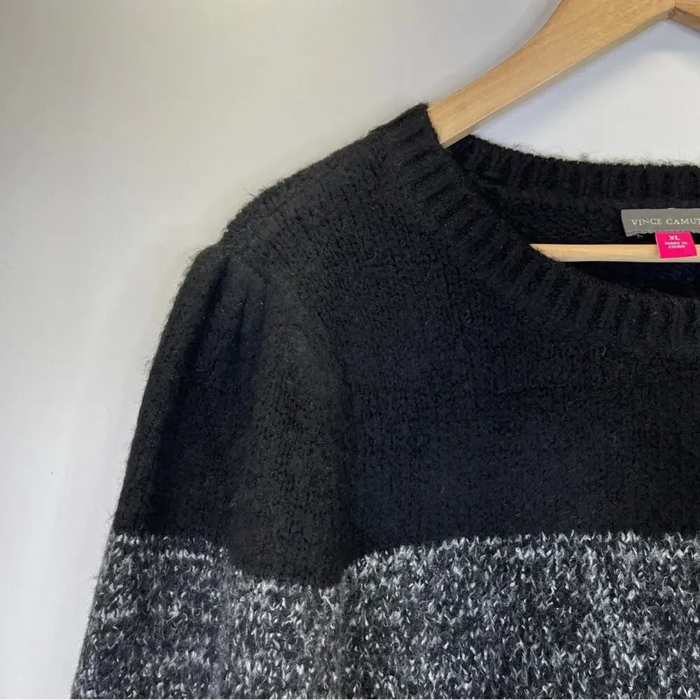 Vince Camuto Mohair Gradation Crew sweater rich black - XL